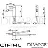 Cifial 32410QD U Mini Square Mono Bidet Mixer Tap Dimensions
